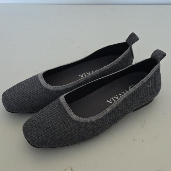 New VIVAIA | Merry Square-toe Flats Gray Sz 36 - Picture 2 of 5